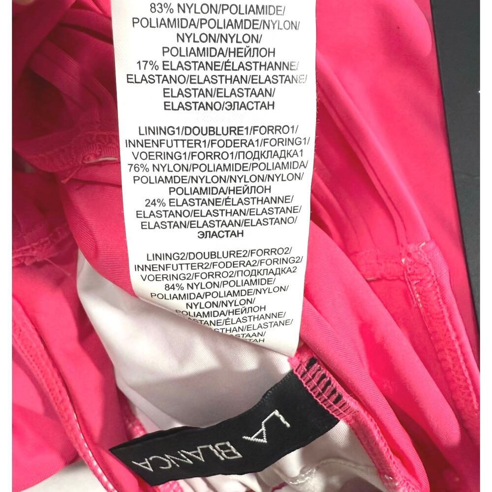 La Blanca Island Goddess Scoop Front Tummy Control One Piece Swimsuit Pink Sz 12 - Picture 8 of 9